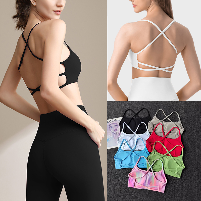 Aquatic Sports Bra - Sujetador deportivo colorido con tiras y