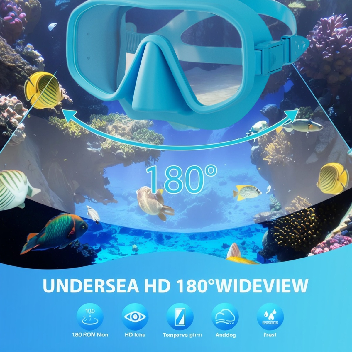 Máscara de buceo de vidrio tem - Freediving Mask Set reseña y precio